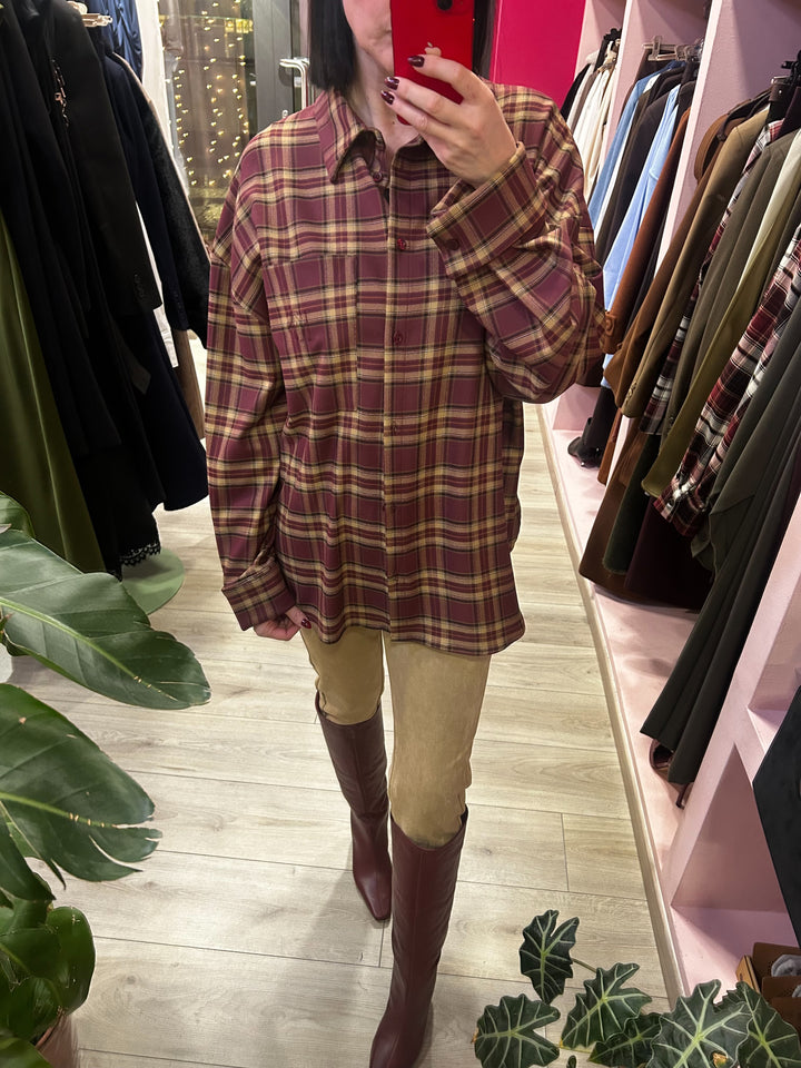 KOSTUMN - CAMICIA A QUADRI CON FOULARD