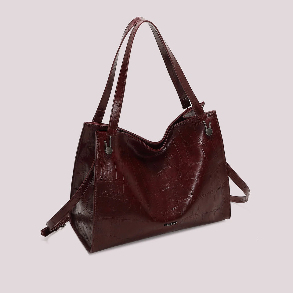 MIMÌ - BORSA SHOPPER EFFETTO COCCO BURGUNDI