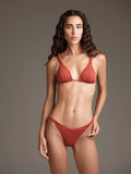 BIKINI TRIANGOLO CON LACCI INTRECCIATI RUGGINE - COTAZUR