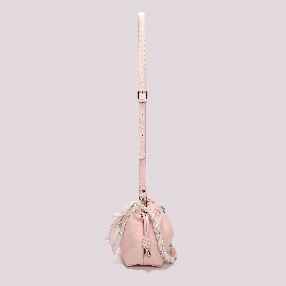 BORSA A TRACOLLA CON FOULARD ROSA - MIMI