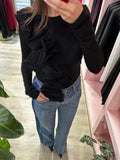 IMPERIAL - MAGLIA CON VOLANT NERA