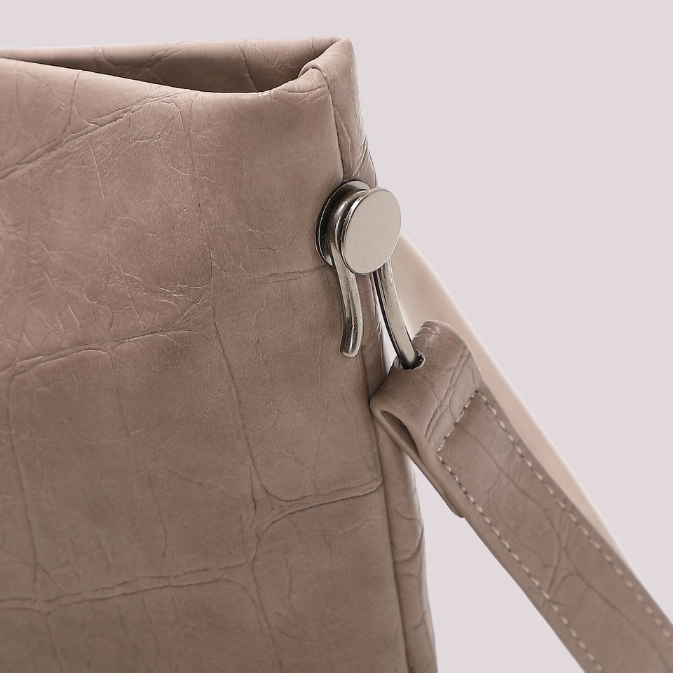 MIMÌ - BORSA A BUSTA EFFETTO COCCO TAUPE