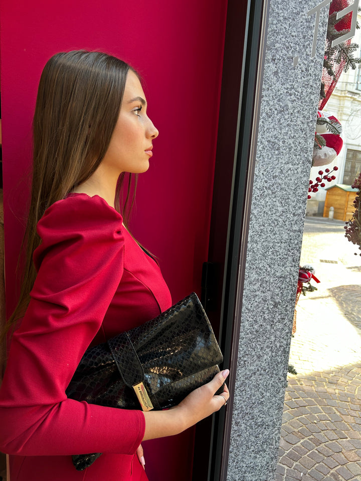 DRAMEÈ- ABITO MIDI A SIRENA ROSSO