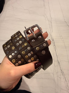 MEME ROAD - CINTURA CON BORCHIE MARRONE