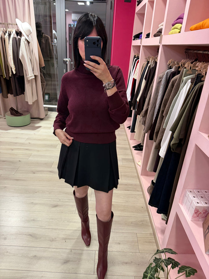 MIMÌ - MAGLIONE DOLCEVITA MOTIVO TRAFORATO