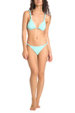 BIKINI TRIANGOLO CON LACCI INTRECCIATI VERDE ACQUA - COTAZUR