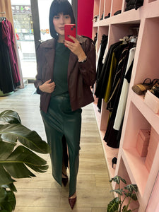 KOSTUMN - GONNA LONGUETTE ECOPELLE VERDE