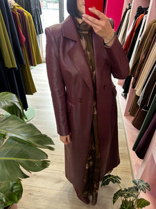 KOSTUMN - TRENCH ECOPELLE BURGUNDY