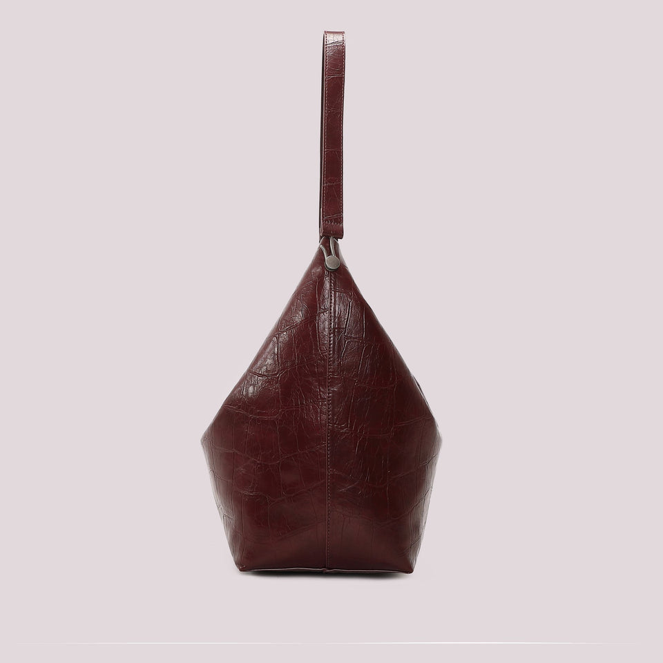 MIMÌ - BORSA A SACCA EFFETTO COCCO BURGUNDI