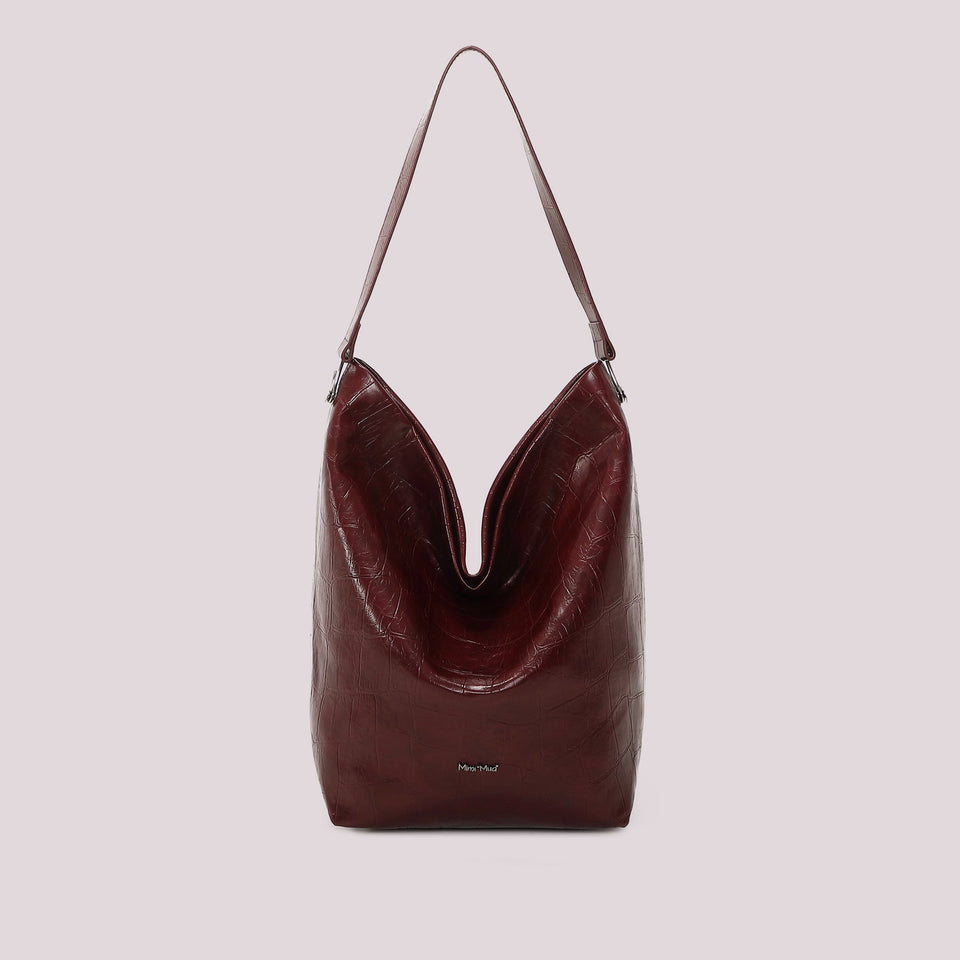 MIMÌ - BORSA A SACCA EFFETTO COCCO BURGUNDI