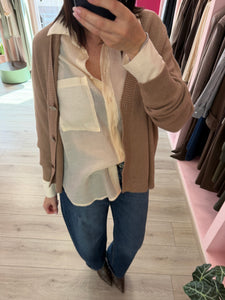 IMPERIAL - CARDIGAN CAMMELLO CON BOTTONI
