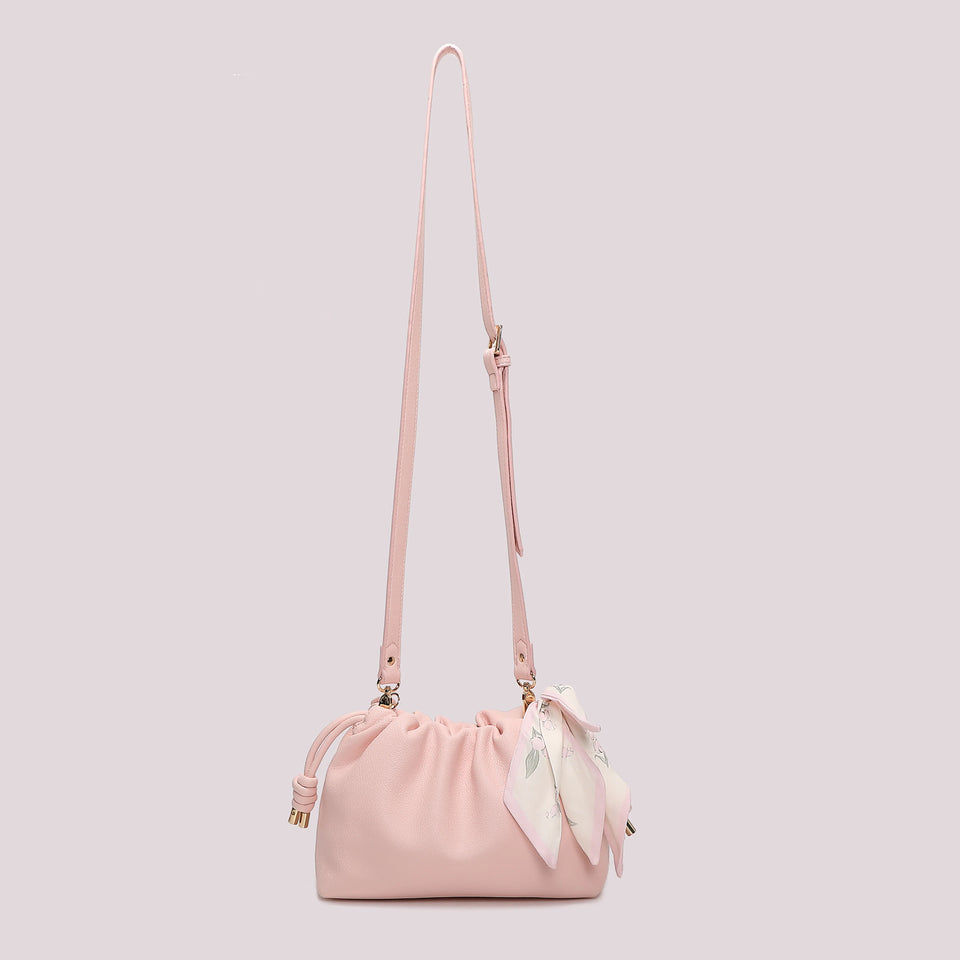 BORSA A TRACOLLA CON FOULARD ROSA - MIMI
