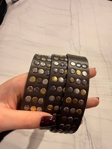 MEME ROAD - CINTURA CON BORCHIE MARRONE