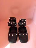 CARRANO - BALLERINE IN PELLE CON BORCHIE