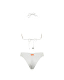 BIKINI TRIANGOLO CON BORDI VOLANT BIANCO - COTAZUR