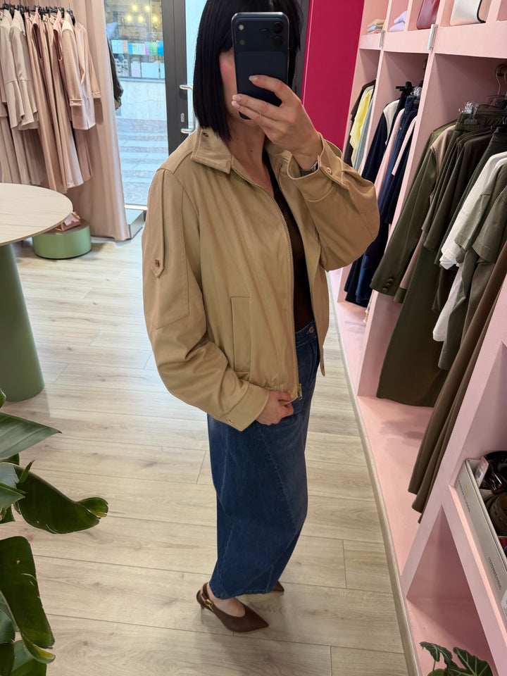 GIUBBOTTO IN ECO DAINO BEIGE - MOTEL