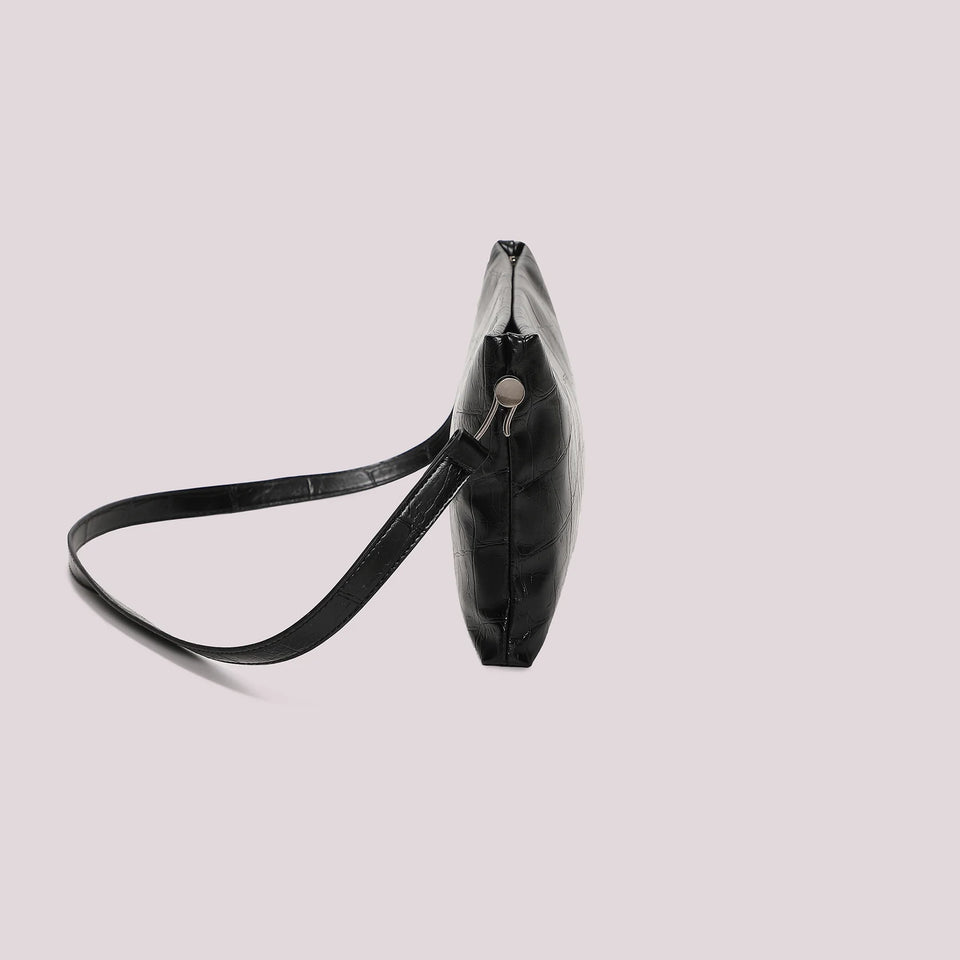 MIMÌ - BORSA A BUSTA EFFETTO COCCO NERA