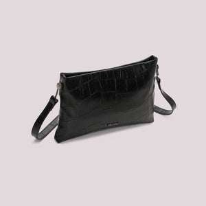 MIMÌ - BORSA A BUSTA EFFETTO COCCO NERA
