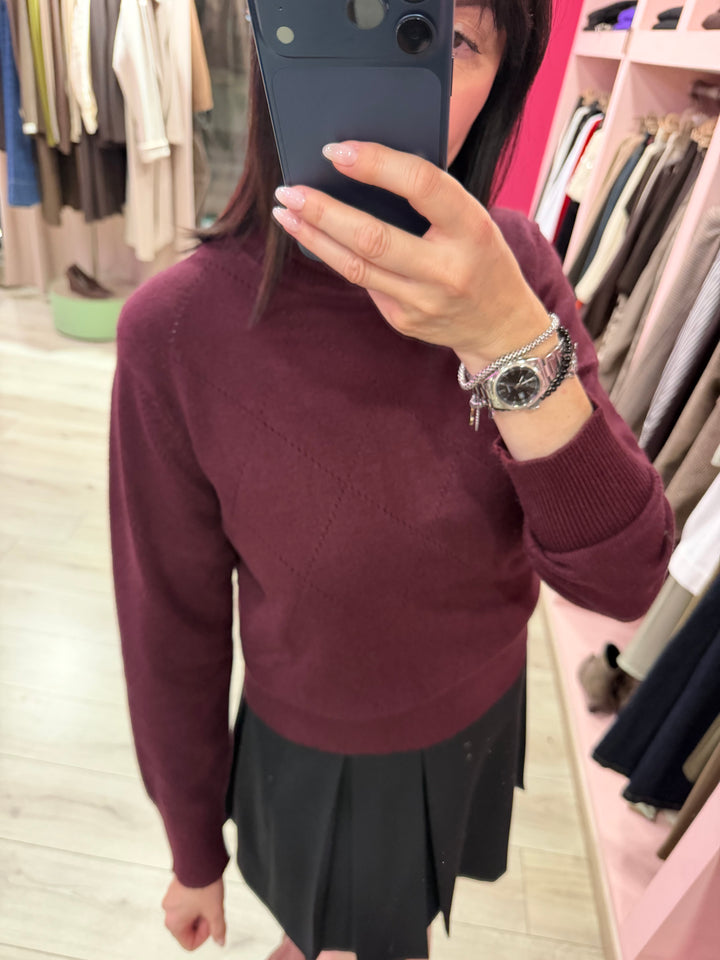 MIMÌ - MAGLIONE DOLCEVITA MOTIVO TRAFORATO