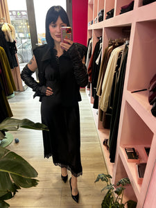 MOTEL - ABITO IN SATIN CON PIZZO