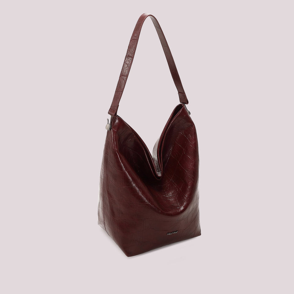 MIMÌ - BORSA A SACCA EFFETTO COCCO BURGUNDI