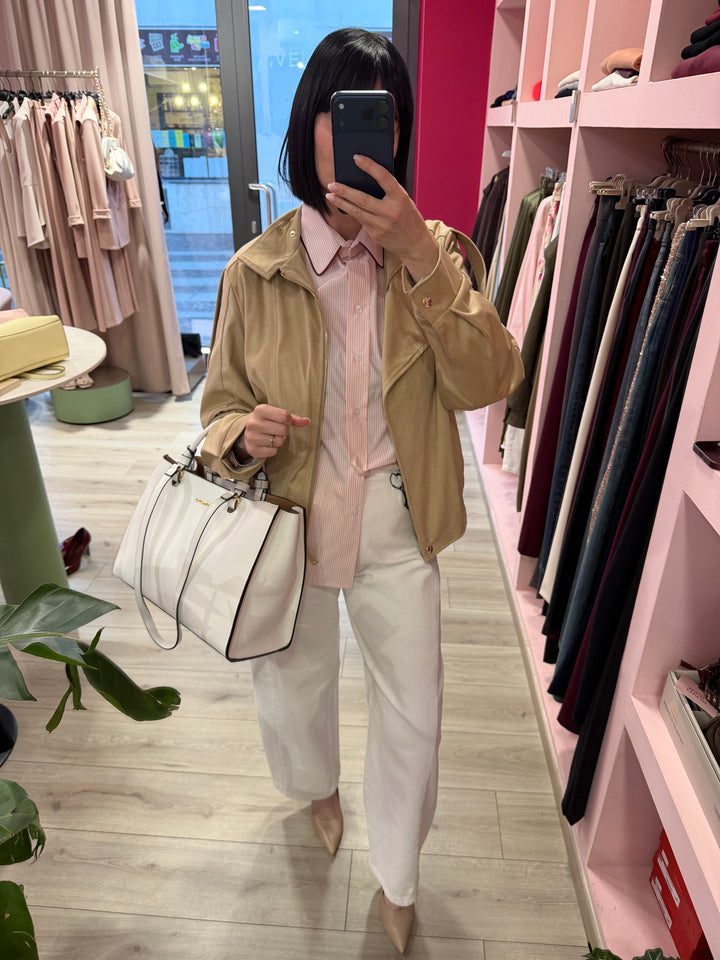GIUBBOTTO IN ECO DAINO BEIGE - MOTEL