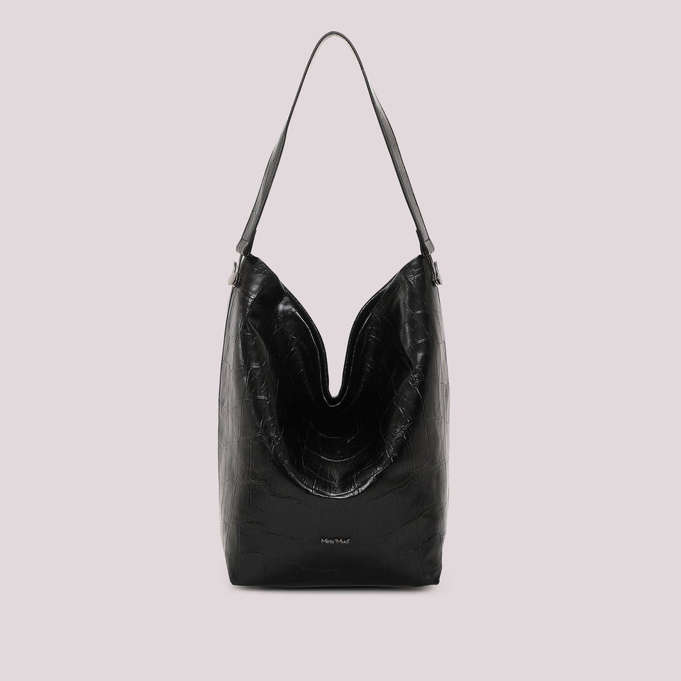 MIMÌ - BORSA A SACCA EFFETTO COCCO NERA