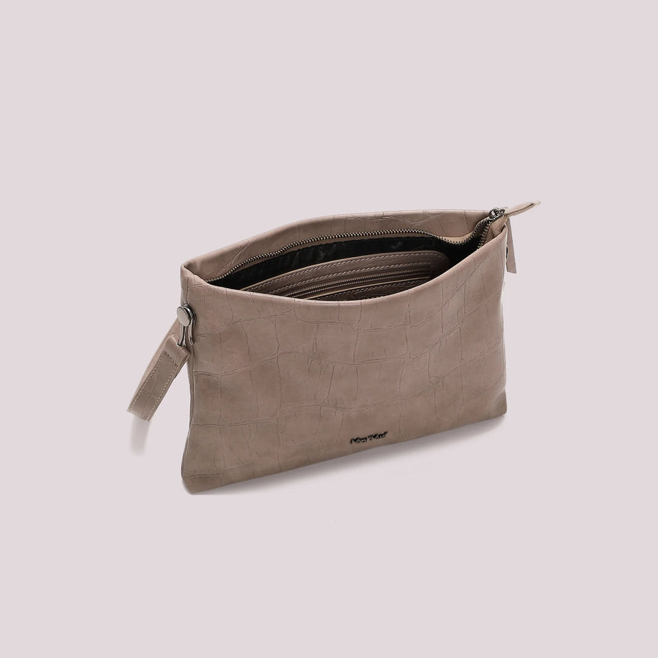MIMÌ - BORSA A BUSTA EFFETTO COCCO TAUPE