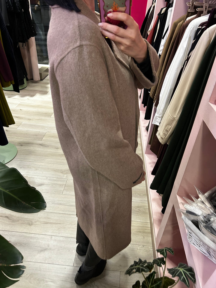 CAPPOTTO IN MISTO LANA TORTORA