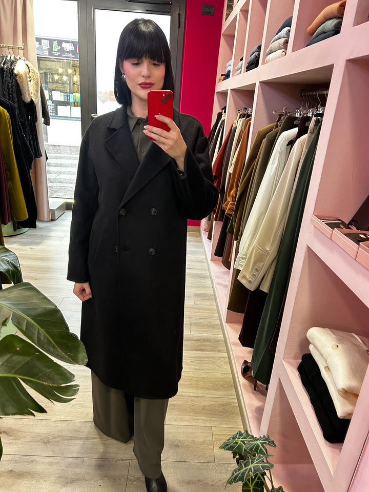 CAPPOTTO IN MISTO LANA NERO