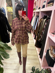 KOSTUMN - CAMICIA A QUADRI CON FOULARD