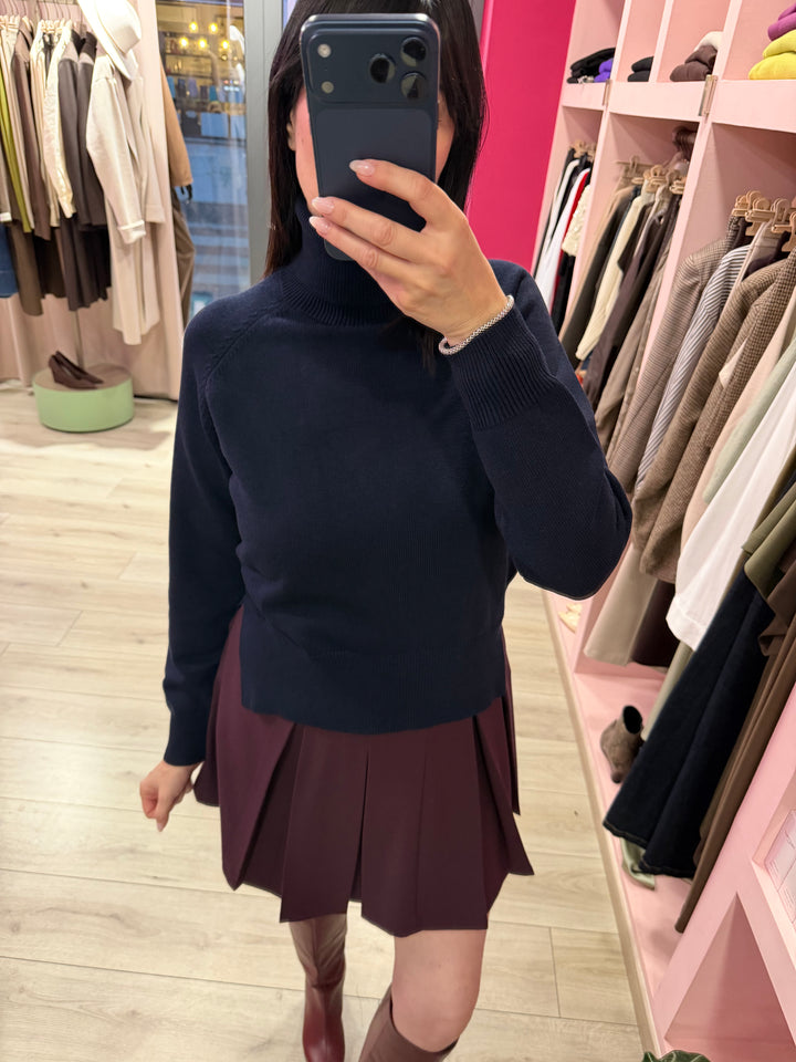 H2O - MAGLIONE MORBIDO IN VISCOSA BLU NAVY