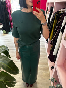 KOSTUMN - GONNA LONGUETTE ECOPELLE VERDE