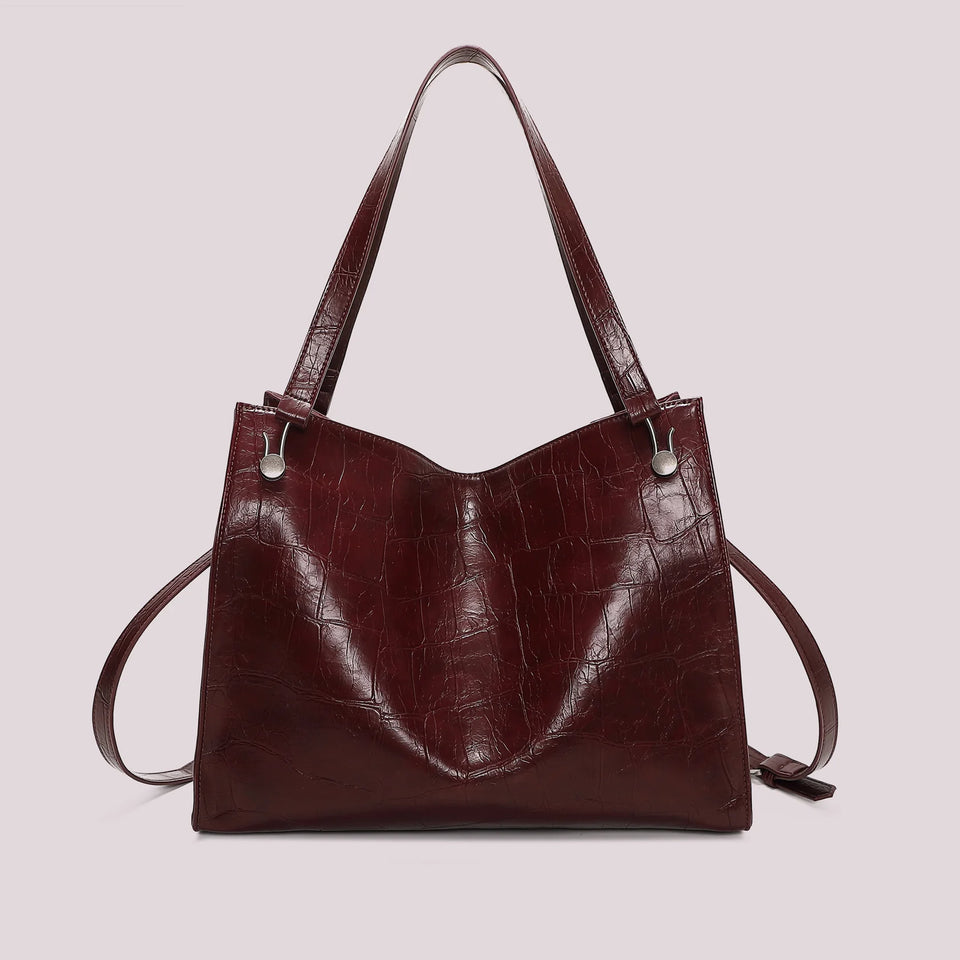 MIMÌ - BORSA SHOPPER EFFETTO COCCO BURGUNDI