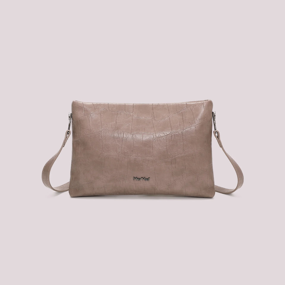 MIMÌ - BORSA A BUSTA EFFETTO COCCO TAUPE
