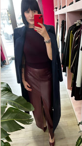 KOSTUMN - GONNA LONGUETTE ECOPELLE BURGUNDY