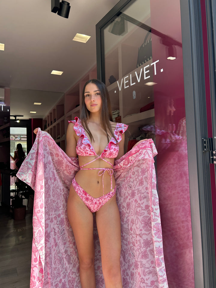 4GIVENESS - TRIANGOLO INCROCIATO CON SLIP A V ROSA