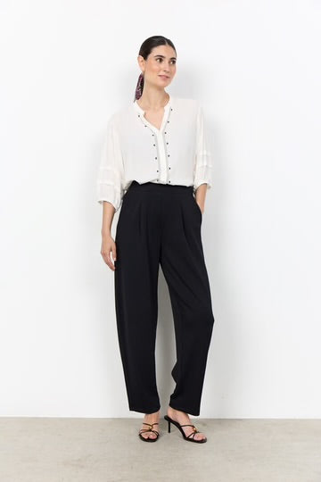 S.C. - PANTALONE TUTA A OVETTO IN MODAL NERO