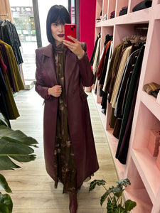 KOSTUMN - TRENCH ECOPELLE BURGUNDY