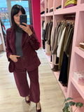 MOTEL - BLAZER MONOPETTO IN VELLUTO ROCCIATORE BURGUNDY