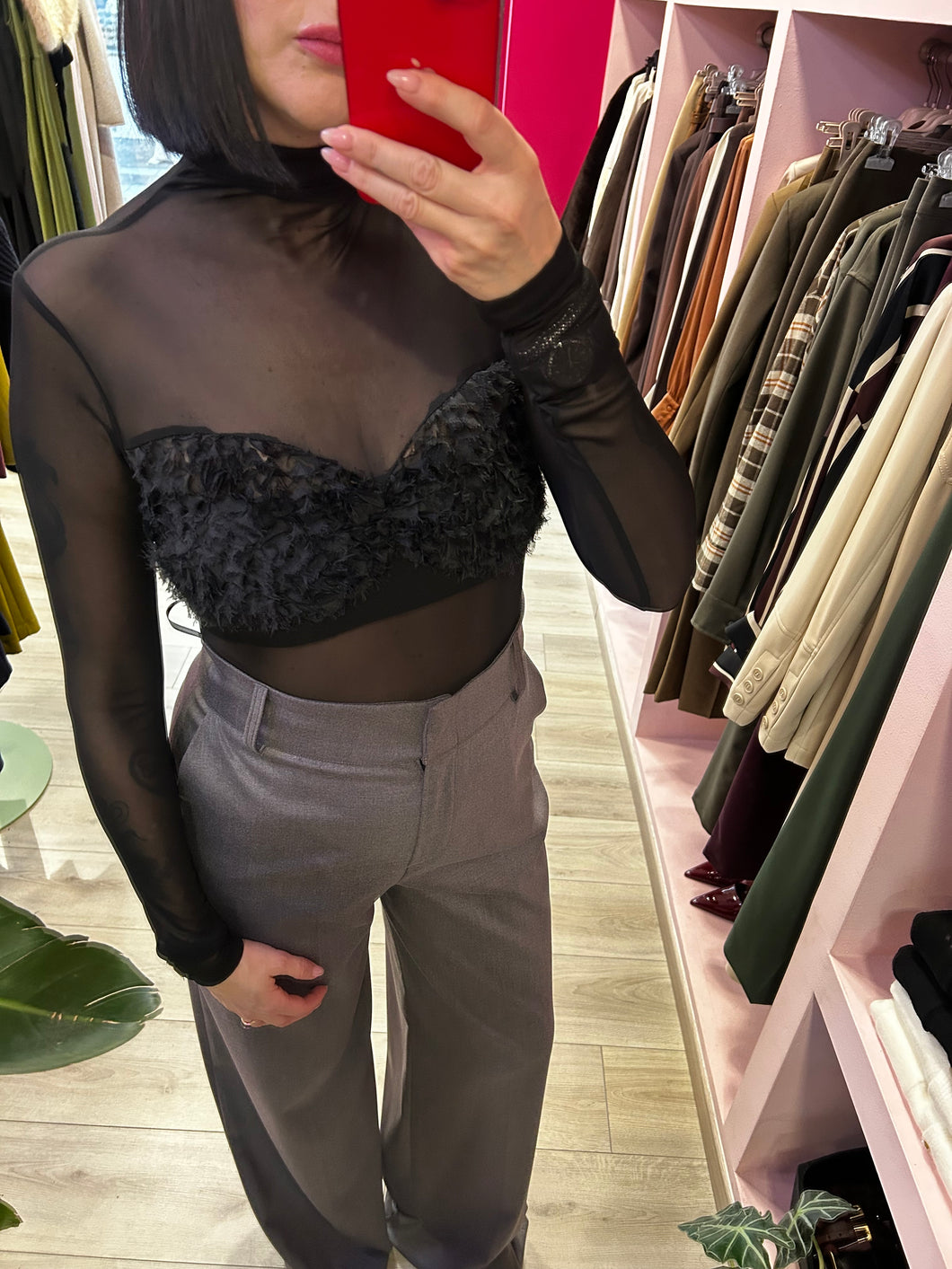 REVISE - BODY IN TULLE EFFETTO GOFFRATO