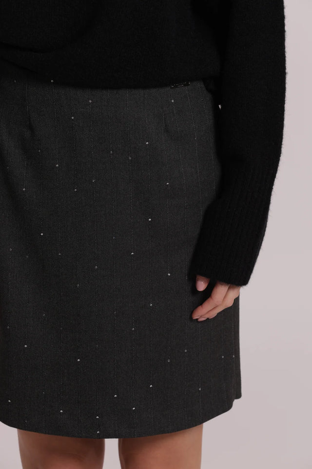 MIMÍ - MINIGONNA A TUBINO IN GESSATO CON MICRO PAILLETTES