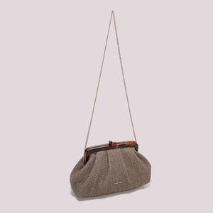 MIMÌ - CLUTCH IN RAFIA MARRONE