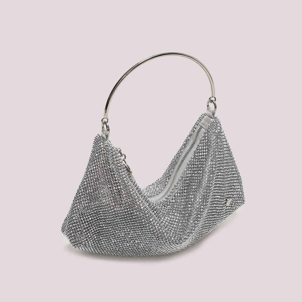 POCHETTE IN RETE DI STRASS ARGENTO - MIMI