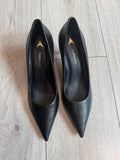 CARRANO - DÉCOLLETÉ IN PELLE EFFETTO PITONATO NERO
