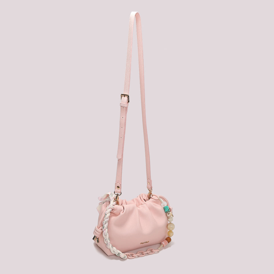 BORSA A TRACOLLA CON FOULARD ROSA - MIMI