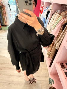 CAMICIA A MANICA LUNGA NERA - KOSTUM