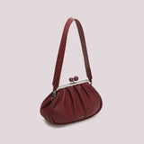 MIMÌ - BORSA CLUTCH MORBIDA CON CHIUSURA A SFERE BORDEAUX