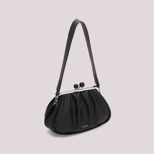MIMÌ - BORSA CLUTCH MORBIDA CON CHIUSURA A SFERE NERA
