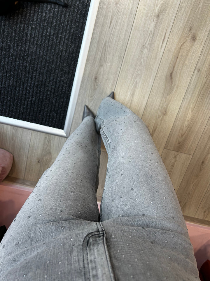 MIMÌ MUÁ - JEANS MICRO STRASS GREY